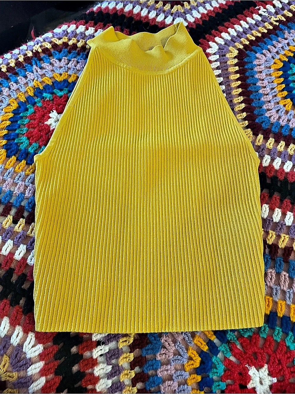 Babaton Ribbed Mock Neck Tank Top Size 2XS Like New